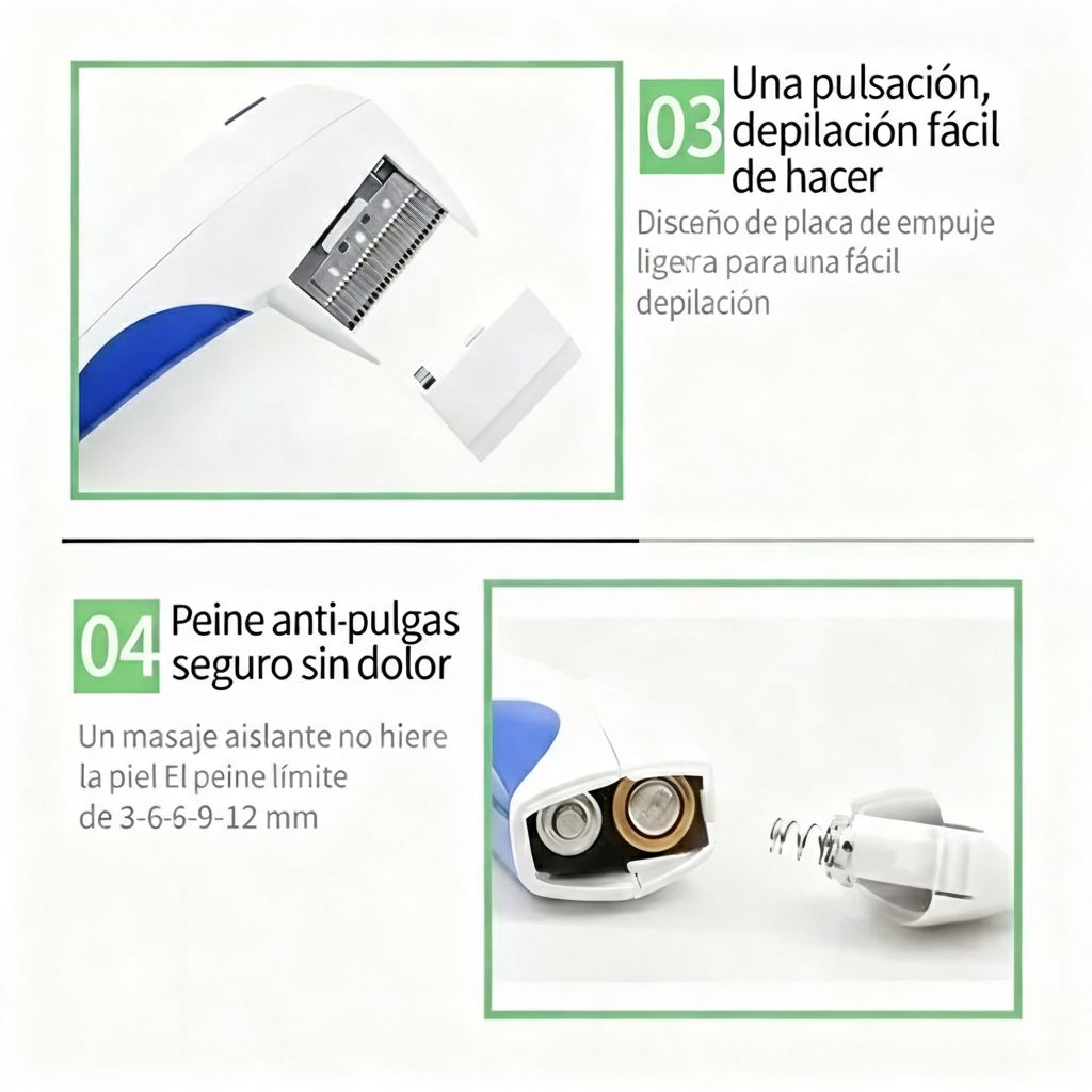 Peine Eléctrico Para Mascotas Mata Pulga